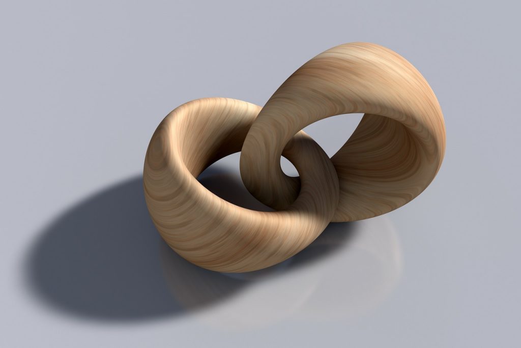rings, wooden rings, intertwined